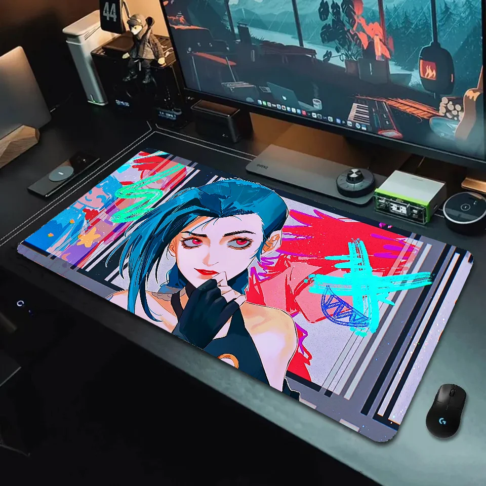 VI a Jinxs MousePad Gaming Mouse Mat PC počítač stolný stolík Deskmat Veľká myš Pad Gamer Decor Desk Deskory Access Office Fun Things