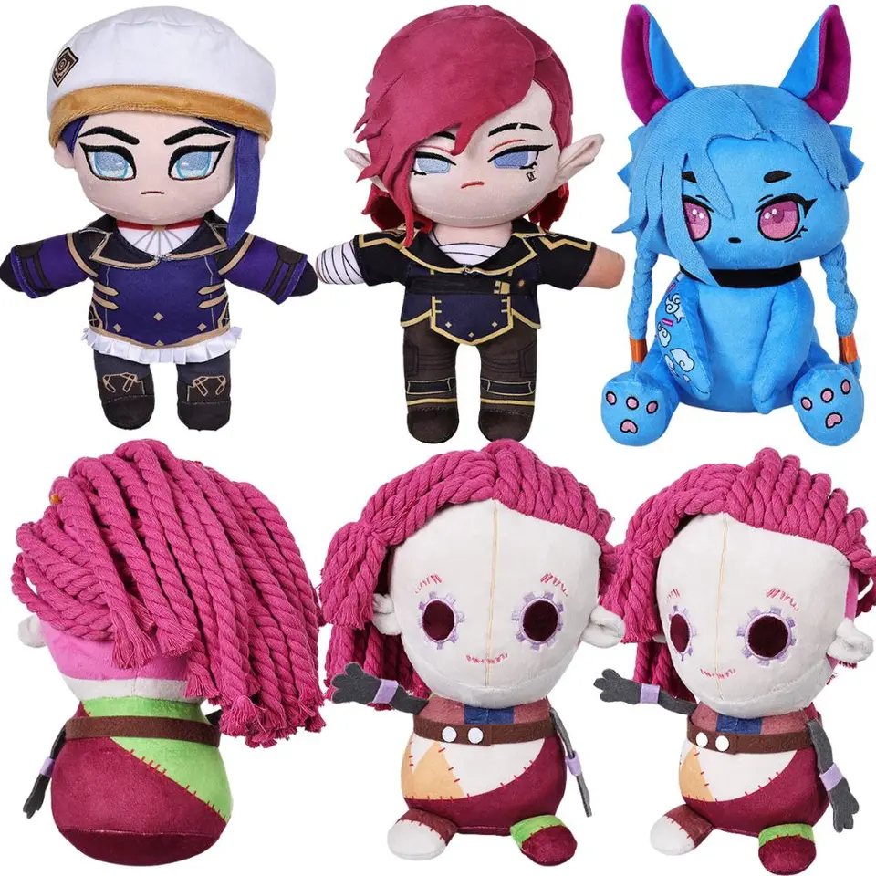 VI Arcane Caitlyn Jinx Plush Heimerdinger Cosplay Plushie Cartoon Soft Soft Dolls Mascot kostým narodeniny vianočné darčeky