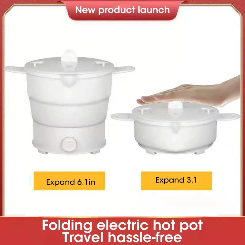 Viac prenosný skladací silikónový hrniec na cestovanie 110/220V Kettle Electric Cook Hot Pot Water