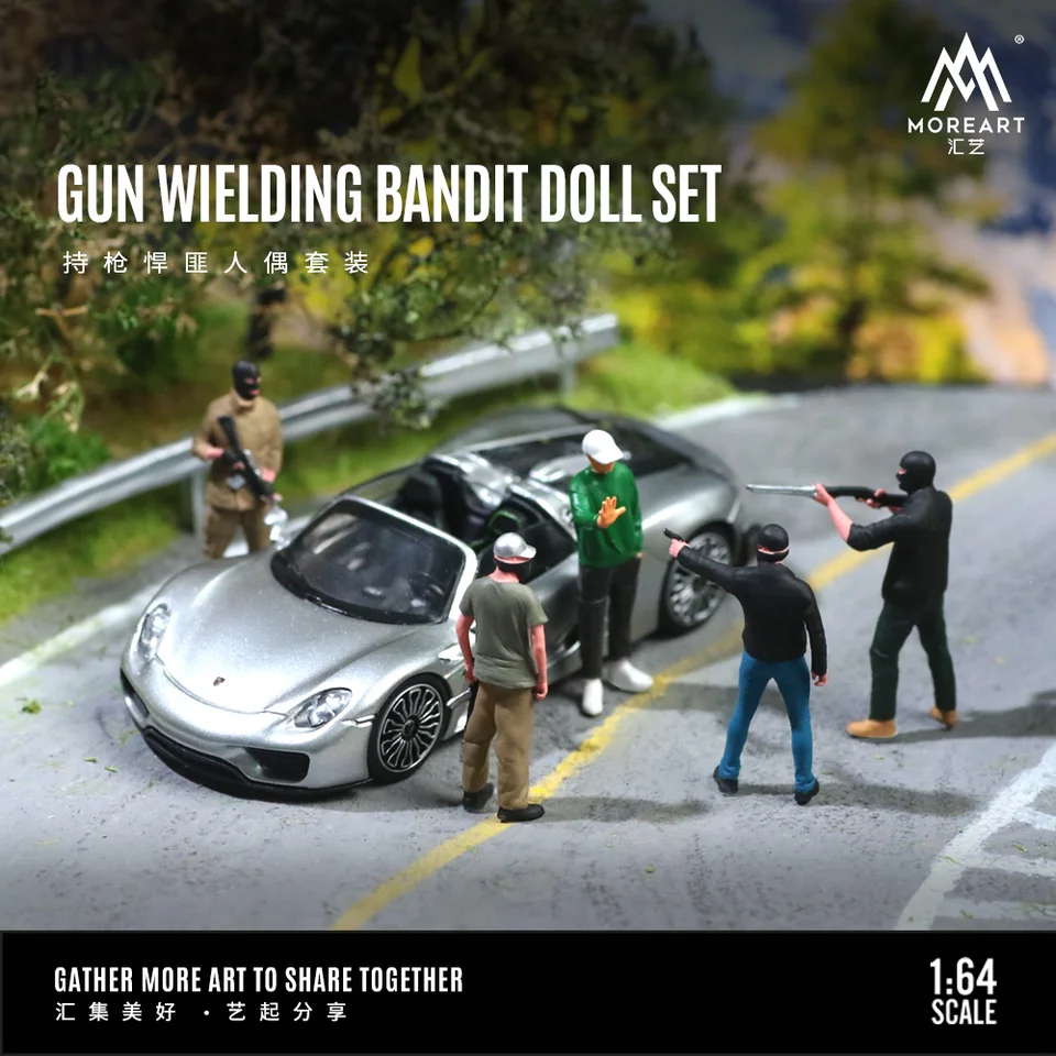 Viac umenia 1:64 Zbraň na nosenie Bandit Doll Set Display & Collection & Gift