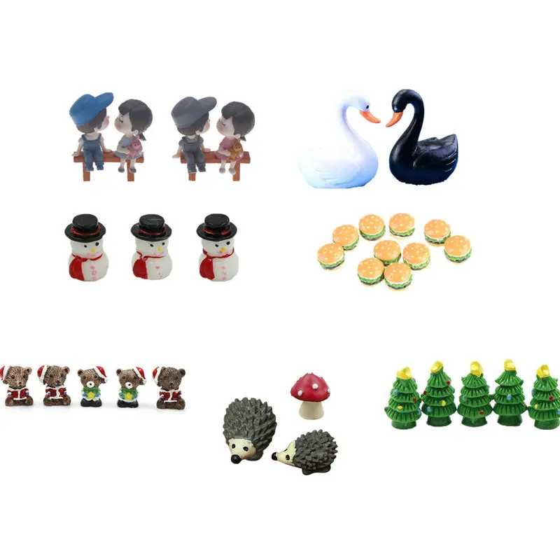 Viac štýlov roztomilé mini stolice páry Zvieratá stromy mostné miniatúry Micro krajina Akčné figúrky Figure Fairy Garden Supplies
