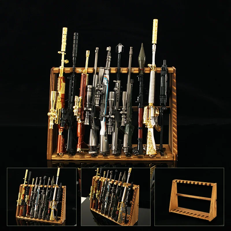 Viaceré štýly PUBG Gun Keychain Metal 98k Model zliatiny zbrane AK47 AWM Barrett Barrett Light Key Chain Car Darček pre deti pre deti