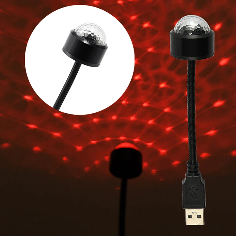 Viacfarebná červená mini LED auto strecha hviezda Night Light projektor atmosféra scéna USB dekoratívna lampa nastaviteľná auto nastaviteľná