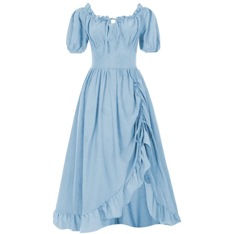 Viacfarebné šaty elegantné šaty Ženy Square Collar Krátke rukávy Šaty vintage leto 2024 rozprávkové rúcho kórejské módne oblečenie dievčat