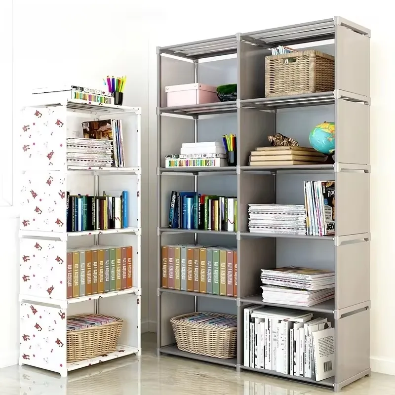 Viacvrstvové jednoduché knižnice Easy Montáž knižnica Easy montáž knihy Držiteľ knihy Zobrazenie Rack Book Organizátor Debris Rack Reck Self