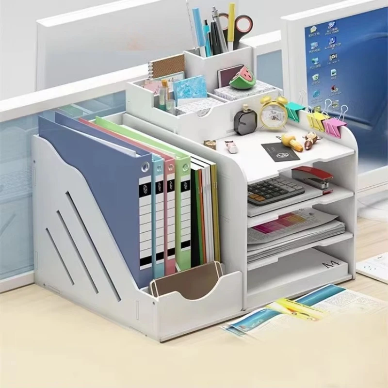 Viacvrstvový súborový stojan Organizátor Organizátor Creative Desk Storage A4 Paper vrstvený úložný stojan Držiteľ papiera pre počítač