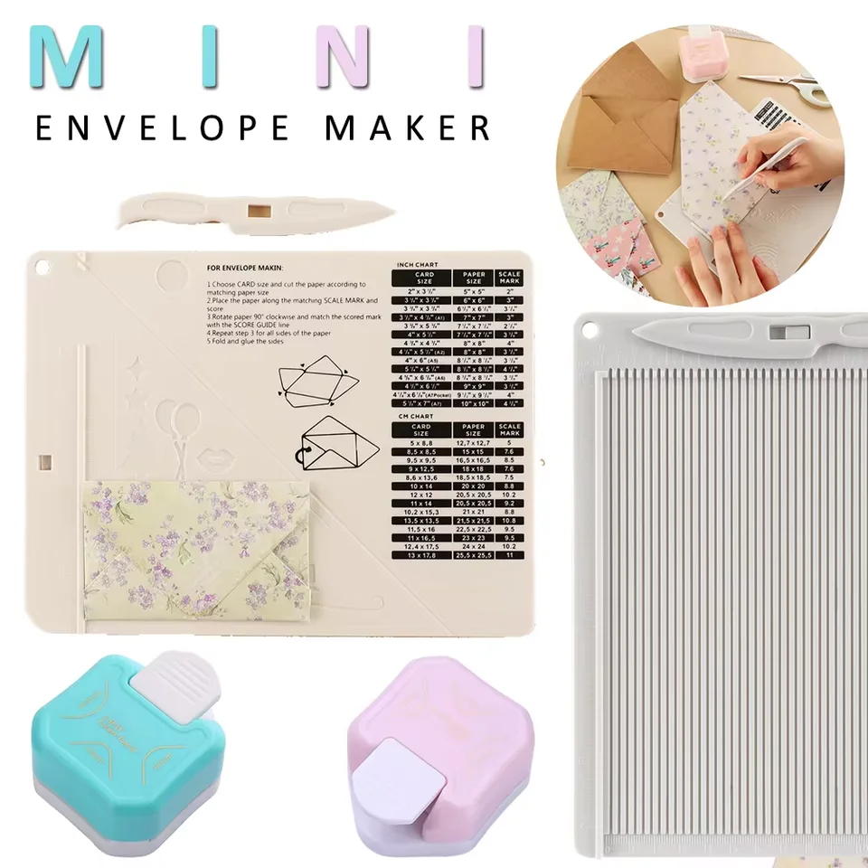 Viacúčelová hodnotiaca doska s meracou mriežkou papierová karta Obálka vymažená linky Scrapbooking DIY Supplies Cutter
