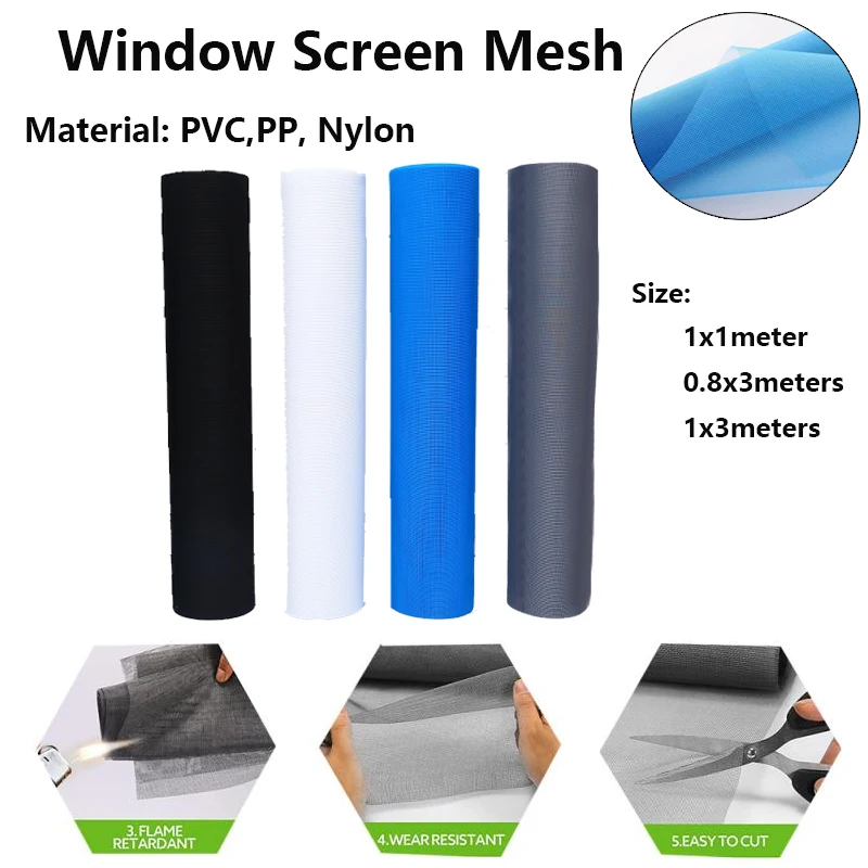 Viacúčelové DIY Screen Material Material Anti Mosquito Nets Creativity Creativity Net PP/PVC/Nylon Window Scrien