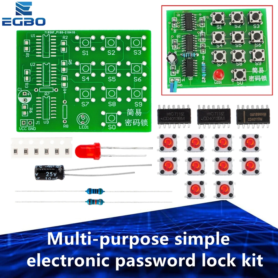 Viacúčelové jednoduché elektronické heslo Lock Kit Electronic DIY Kit Hobbyista, Študenti laboratória elektroniky