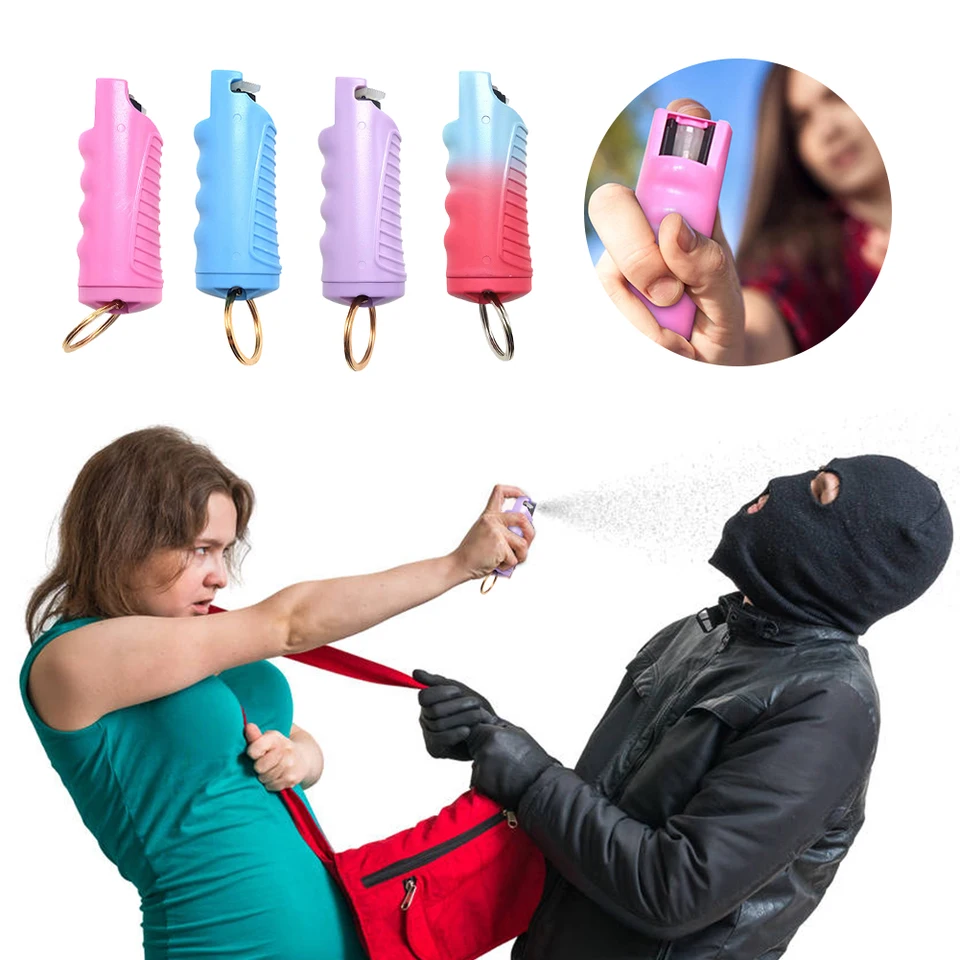 Viacúčelové korenie Spray Keychain Rýchle uvoľňovanie Ženy Pepper Keychain Dekorácie Anti-kvapka plastovej sebaobrany sprej spray Keychain