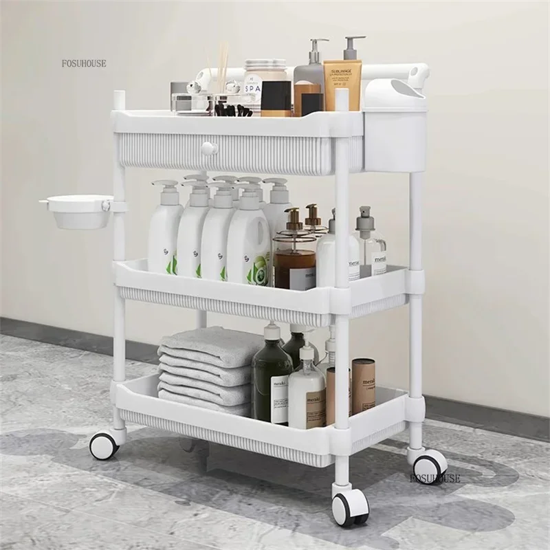 Viacúčelové kozmetické salón Trolley Medical Letges Equipment Storage Skladovač s zásuvkou viacvrstvový plastický chirurgický náradie košík L