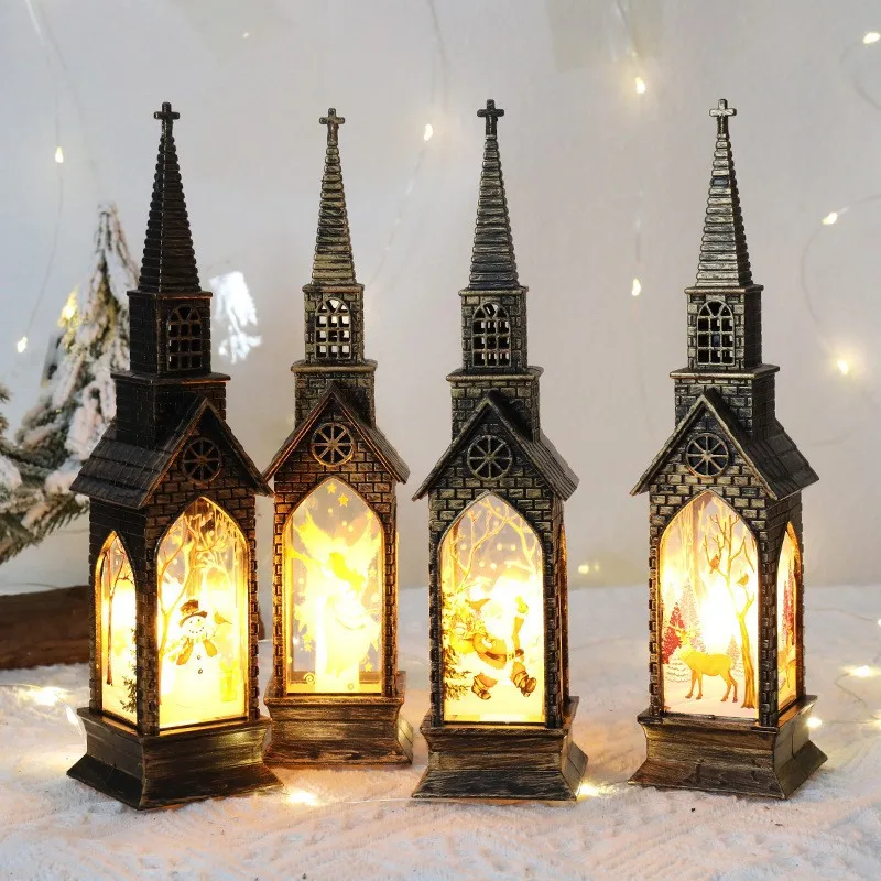 Vianoce LED Night Light Svetlo Santa Claus Snowman Lantern Lamp Table Ornament vianočné dekorácie pre domáce vianočné darčeky 2024