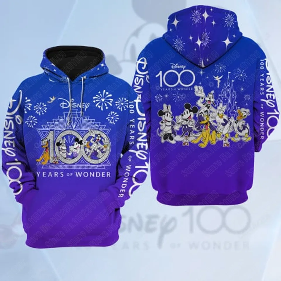 Vianoce/Mickey Mouse/100. výročie Karikatúra Men Ženy 3D tlač vysokokvalitného fleecu zips/mikiny Tops