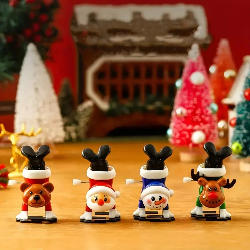 Vianoce s hračkami prechádzky s Santa Claus Elk Penguin Snowman Hodiny hračky Hray Domáce dekorácie vianočné dekorácie 2024 novoročné darček
