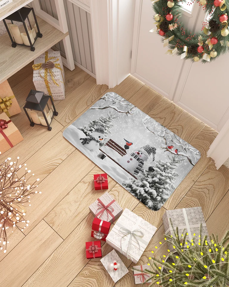 Vianoce Šedá snehuliaka vetva vtáčej vrátky dekorácie pre domáci koberec Navidad Ornament Nový rok darčeky Vianoce večierok