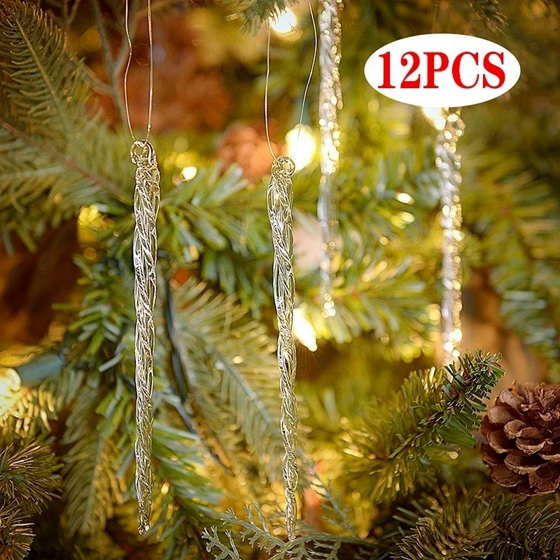Vianočná dekorácia 12ks/taška simulácia ICAS VYVÁZAJTE TREE Závesné ozdoba falošné cencové rekvizity Vianoce dekorácie stromov zimné večierky