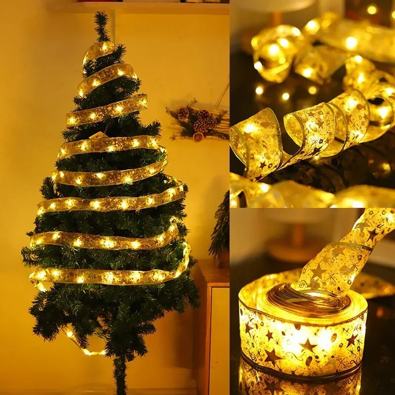 Vianočná dekorácia LED žiarovky vianočný stromček Ozdoby DIY LACE LASE SNACT LIGHT NAVIDAD HOME DEVOROKÁCIA Nový rok 2025