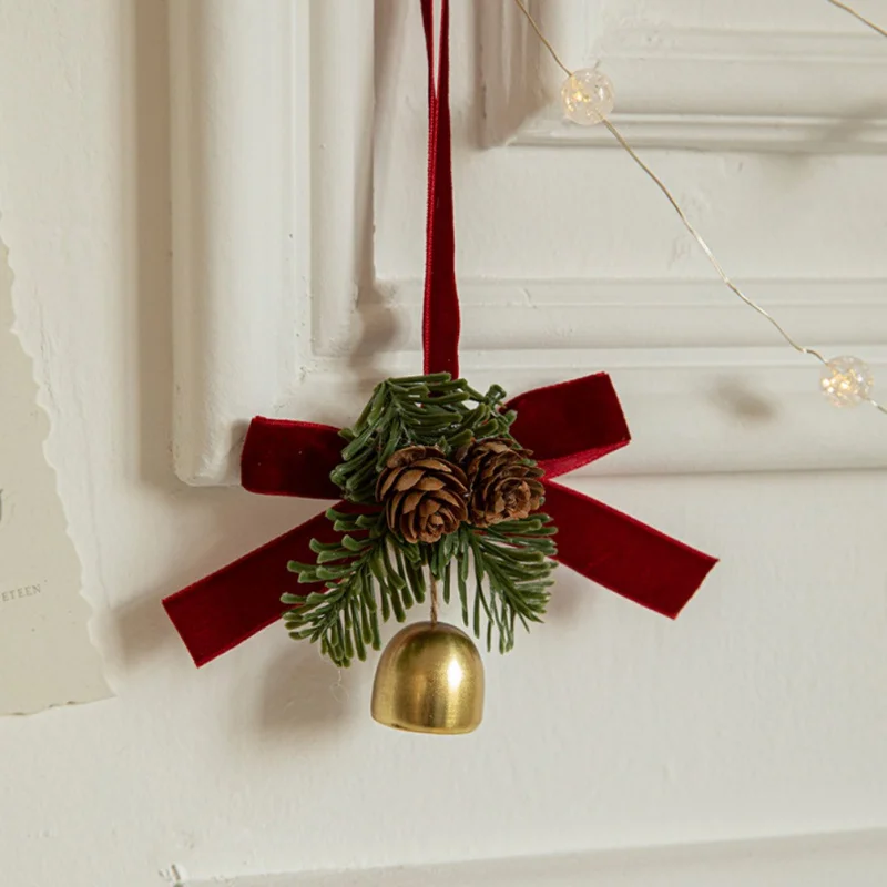 Vianočná dekorácia retro klasické vianočné zvony remeselnícke luxusné ružové zvončeky Vianoce záhrada záhrada Indoor Hanging Ornament Decor