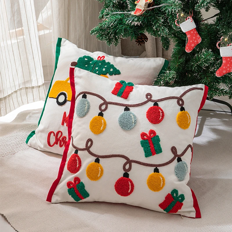 Vianočná dekorácia vankúšový pokrývka Santa Snowflake vankúš vankúš na vankúšový vankúš na vankúš 45x45cm