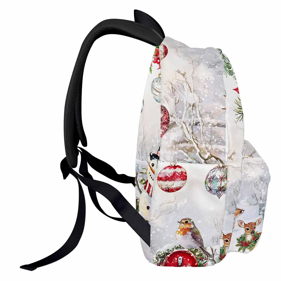 Vianočná lopta Sneh Scenéria Zvieratá Backpack Teenagers Študentské tašky pre laptop vlastný batoh pre mužov
