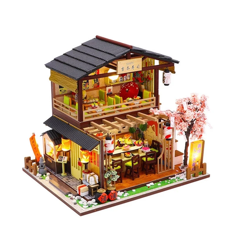 Vianočná novoročná detská hračka Big Doll House Nábytok pre bábiky Miniatur Drevené hračky pre bábiky pre deti narodeniny darček M2011