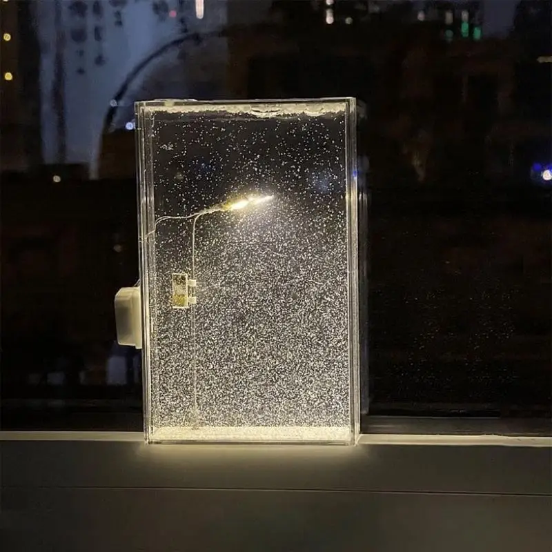 Vianočná nočná ľahká pouličná lampa vianočné remeslá zasnežené nočné lampa dekor pouličné svetlo sneh simulácia detská fyzika vedecká hračka