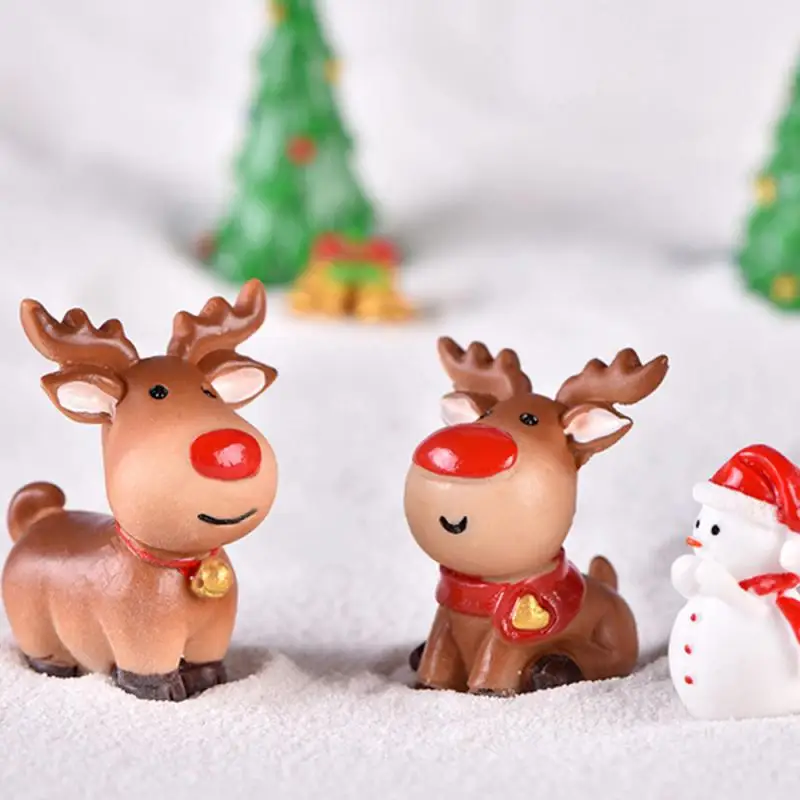 Vianočná živici Elk Santa Claus Ozdoby veselé vianočné dekorácie pre domáce figúrky miniatúry Nový rok vianočné box dekor