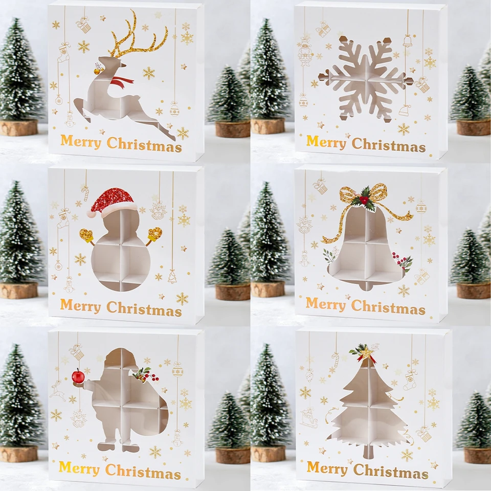 Vianočné cookie krabica s okennými cukrovinkami Balíček vianočná dekorácia 2024 Vianoce darovanie balenie Navidad Box Nový rok 2025