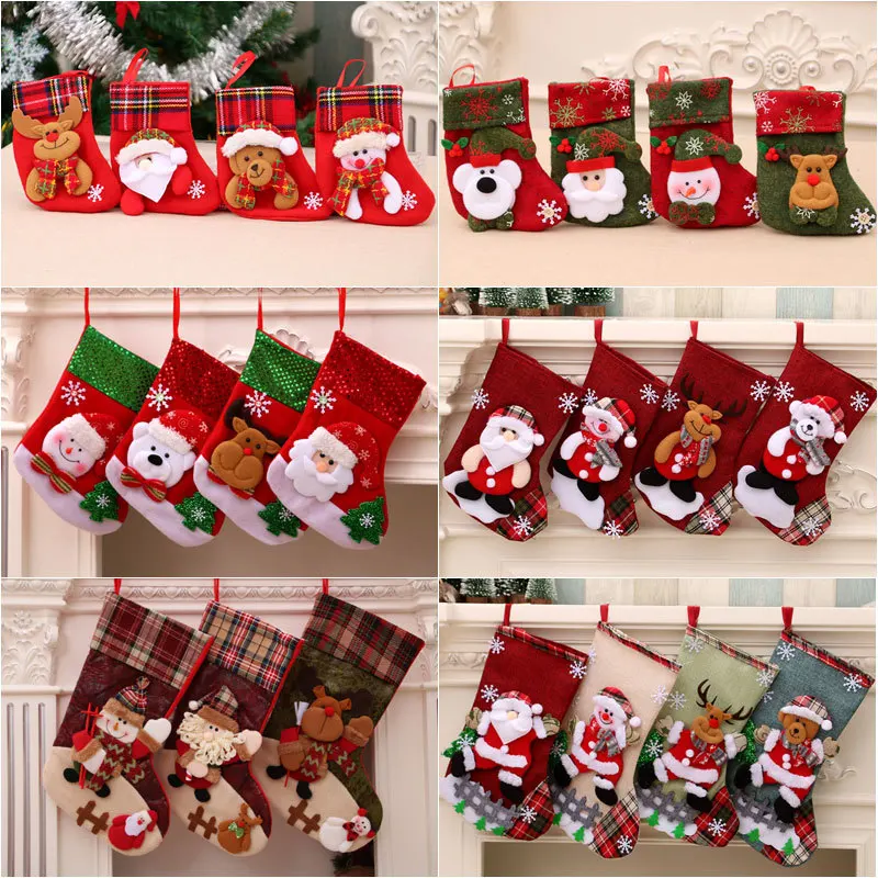 Vianočné dekorácie dodávky Santa Claus malé ponožky
