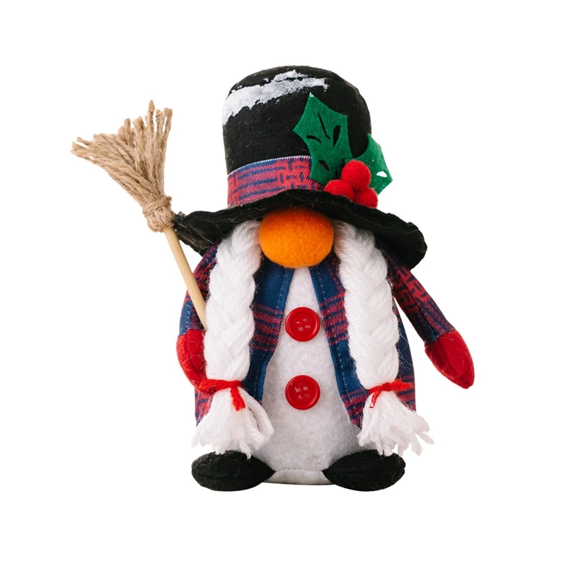 Vianočné dekorácie faceless bábika Snowman figurín Ornament Broom lopata škriatkovi škriatkové darčeky