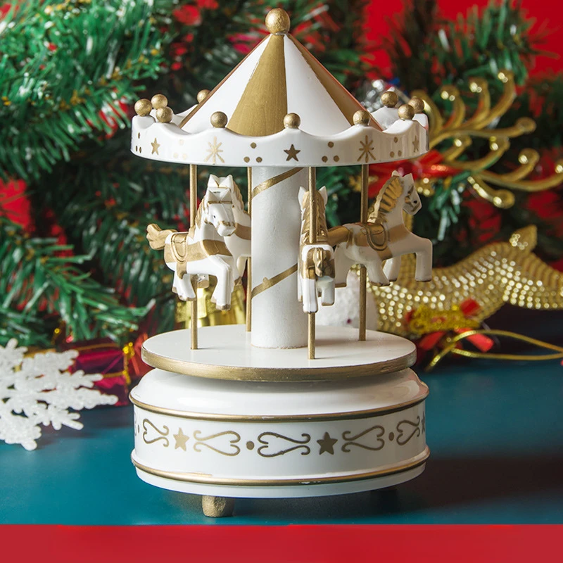 Vianočné dekorácie ozdoby Carousel Octave Box Music Box Birthday Darčeky pre deti novoročné dekorácie Domáce dekorácie