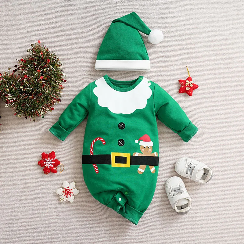 Vianočné dieťa Romper Novonarodené deti Cosplay kostýmy oblečenie chlapec dievča Santa Claus Matka Kids 12 až 24 mesiacov