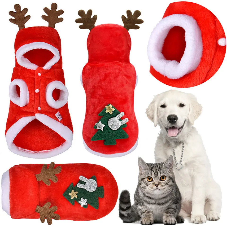 Vianočné domáce zvieratá elk domáce zviera Cold Weather Coats Winter Warm Christmas Dog Chidle pre malé psov mačky