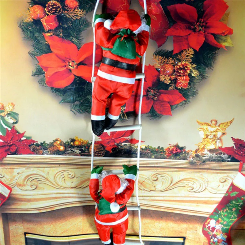 Vianočné elektrické Santa Claus Hudba lezenie rebrík vianočný stromček Drop Drop Ozdoby Krásne novoročné večierky Darče