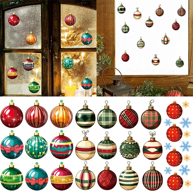 Vianočné farebné gule Stretnutie Snowflake Garland Shop okenné dvere Dvere Party Nový rok domáca dekorácia nástenné maľby