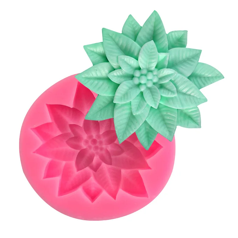 Vianočné holly listy silikónové formy fondantné torty dekorácie kuchyňa Peting Tool Chocola