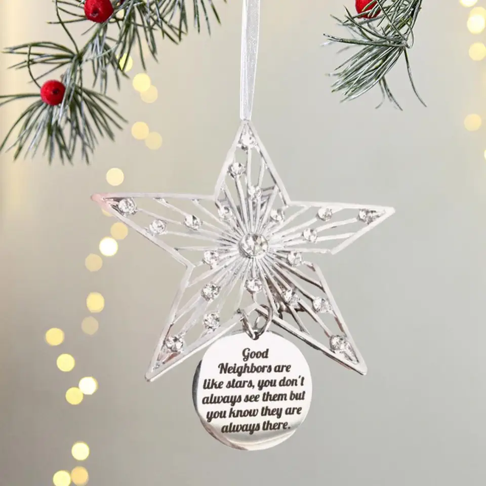 Vianočné kovové zavesenie dekorácie snehuliak snehová vločka hviezda Tree zavesenie ozdoba prívesok susedia priatelia
