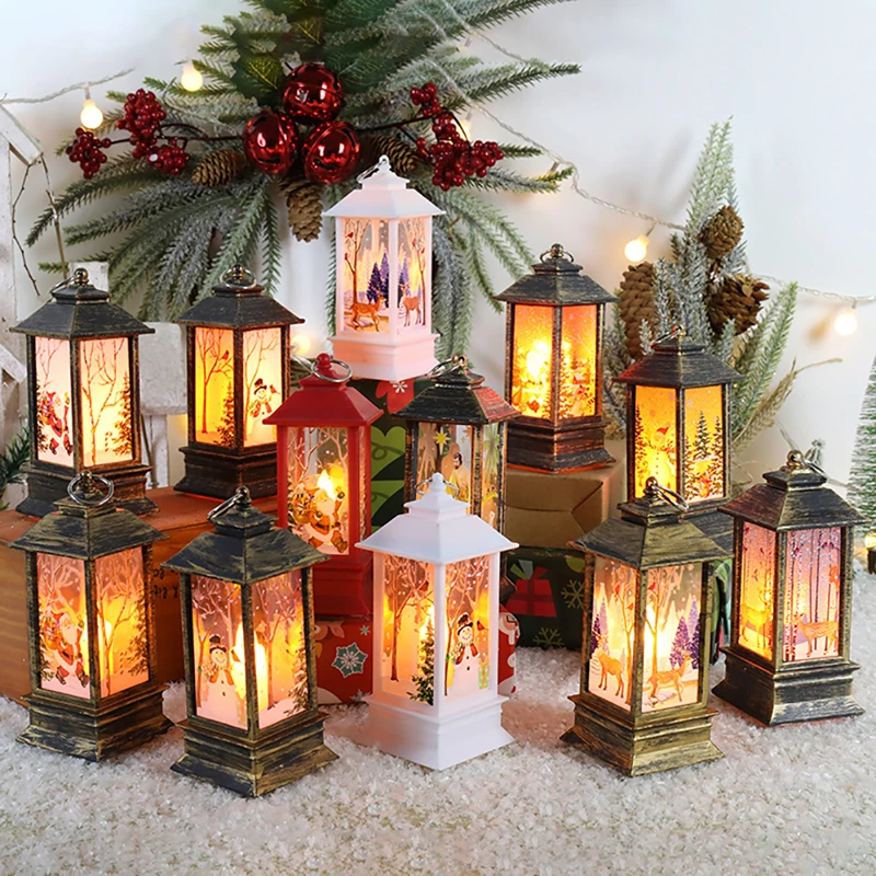 Vianočné lampa svetlo Santa Claus Snehuliak Svetlo Veselé vianočné dekorácie pre domáci vianočný stromček vianočné darčeky