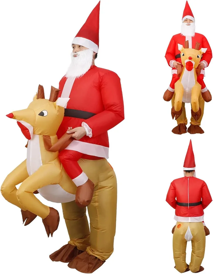 Vianočné nafukovacie kostýmy Santa Claus