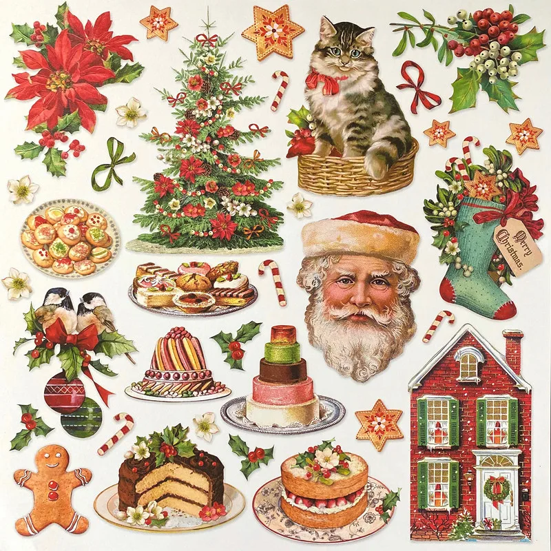 Vianočné nálepky Santa Crafts a Scrapbooking Stickers Kids Hračky Kniha Dekoratívne nálepky DIY kancelárske potreby