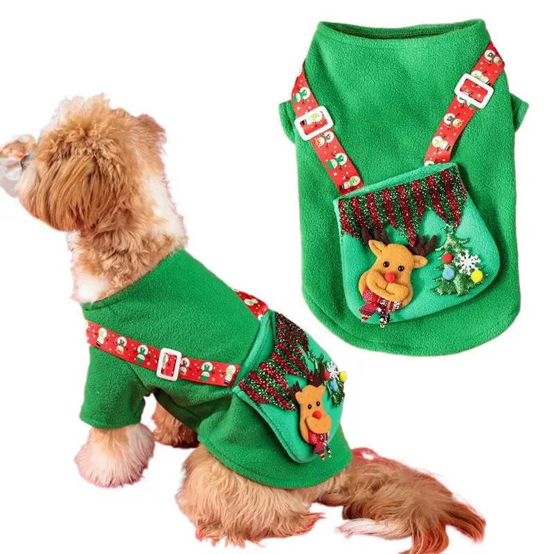 Vianočné oblečenie s malými psami Reindeer Design Design vianočné oblečenie pre odev na zimné festivalové festivaly