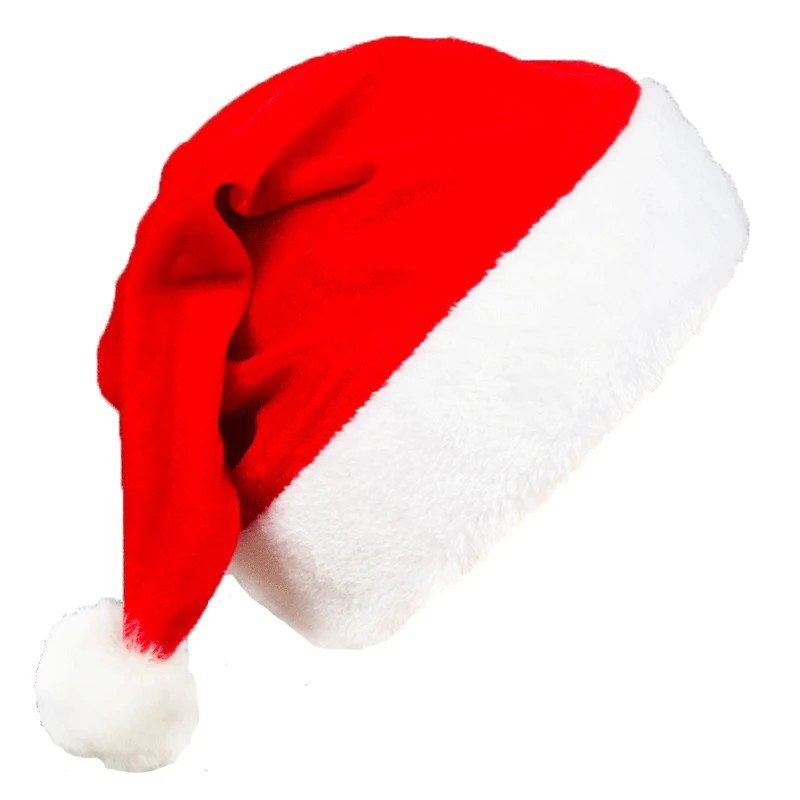 Vianočné plyšové klobúk pre dospelých detí zahusťuje teplý Santa Claus vianočné klobúky Cap