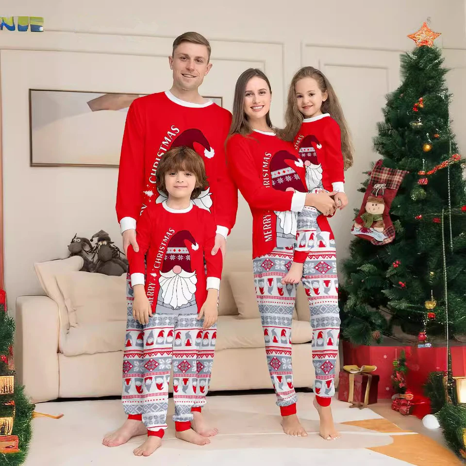 Vianočné pyžama set rodina zodpovedajúca dospelým deťom Nočné oblečenie Santa Claus Matka a dcéra Otec syn Sleewear Vianoce domáce oblečenie