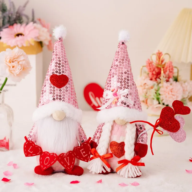 Vianočné ružové gnome Santa Claus sedenie plyšová bábika vianočná dekorácia sviatočný festival Navidad novoročné detské darčeky
