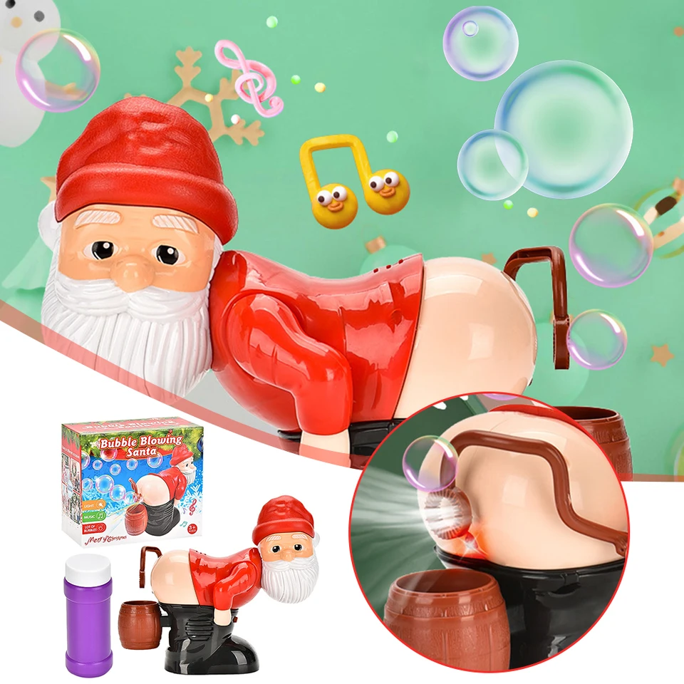 Vianočné Santa Claus Bubble Stroj s hudbou a ľahkým prdom mydlových bublí
