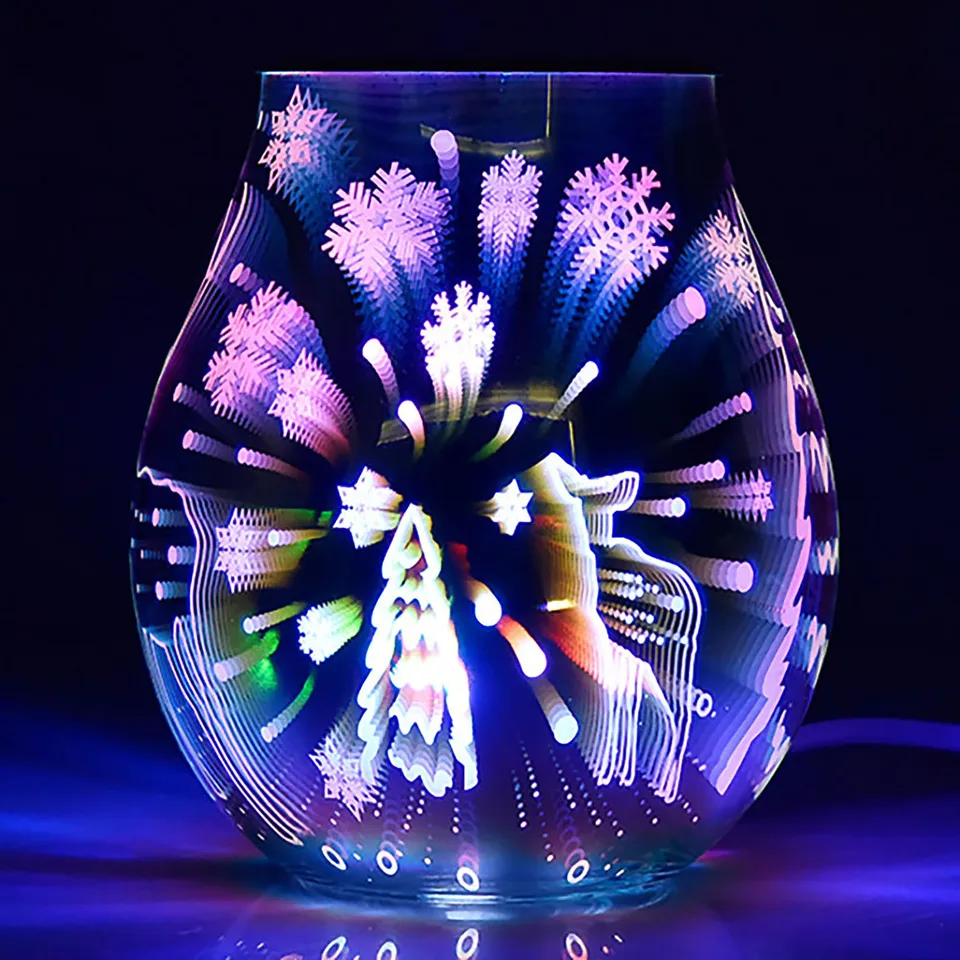 Vianočné sklo Aroma lampa sklenené elektrické olejové olejové teplá sviečka vosk vosk koláčku koláč Aroma nočné svetlo pre domácu kanceláriu Darček