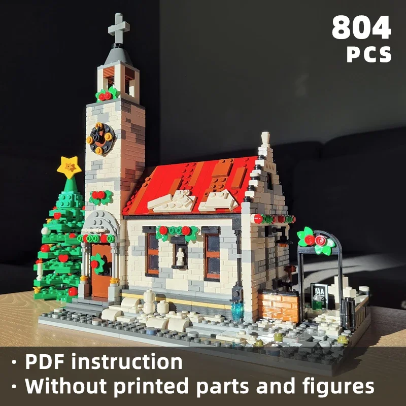 Vianočné sviatočné sviatky House tehly santa vianočné chalupy bloky weihnachten Navidad Winter Village Church MOC Building Set