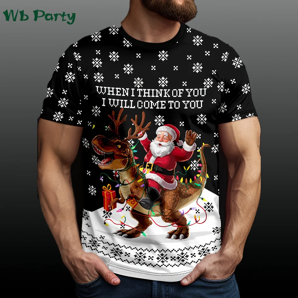 Vianočné tričká Summer Man Funny Muž oblečenie O-krk Muži s krátkym rukávom 3D tlač y2k oblečenie priedušného pullover pánske oblečenie