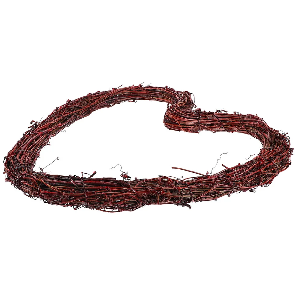 Vianočné vence viniča DIY Material Geometry Vines Garland Rattan v tvare srdca Červená červená