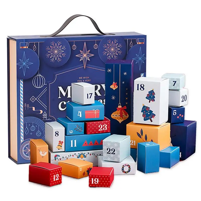 Vianočný adventný kalendár 24 dní vianočné odpočítavanie kalendárových boxov vyplniteľné prázdne kartónové puzdro s dovolenková dekorácia box